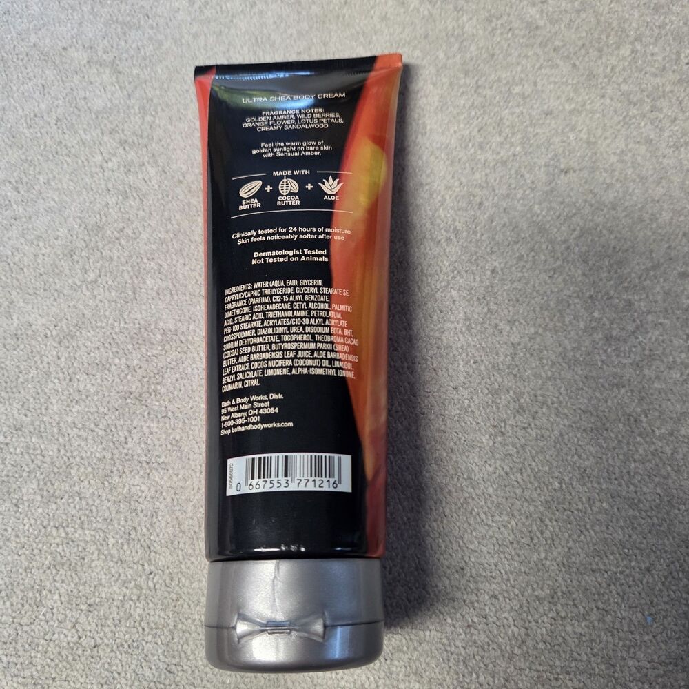 Bath & Body Works SENSUAL AMBER Ultra Shea Butter Body Cream Lotion 8oz Retired - Picture 2 of 2